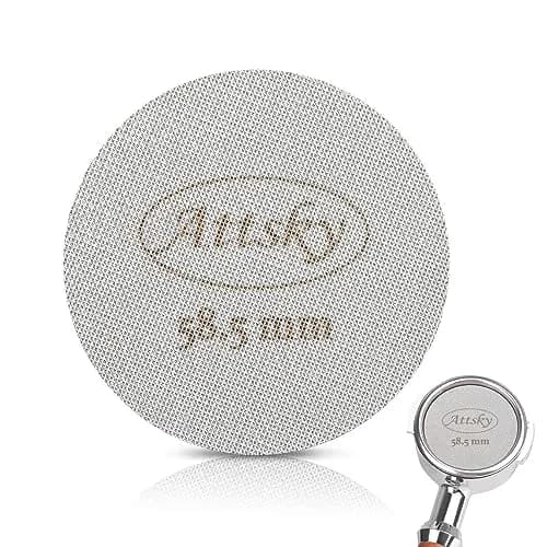 Attsky 58.5mm Espresso Puck Screen for 58mm Portafilter | 316 Stainless Steel, 1.7mm Thickness, 150um Mesh thumbnail 1
