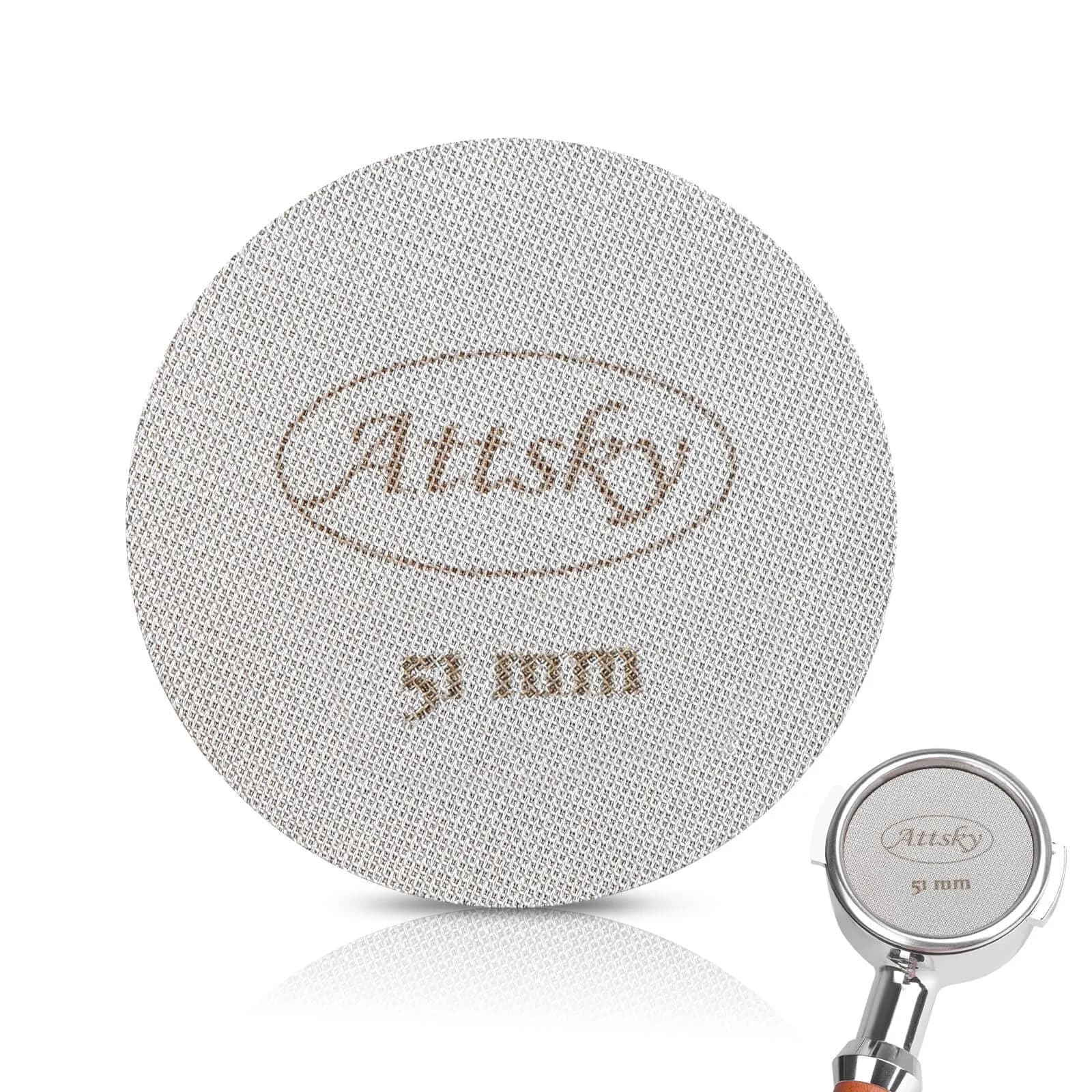 Attsky 51mm Espresso Puck Screen for Portafilter | 316 Stainless Steel, 1.7mm Thick, 150μm Mesh - main product image