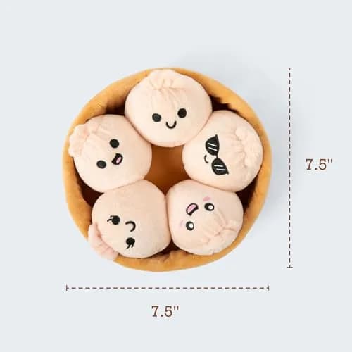 WHAT DO YOU MEME? Emotional Support Dumplings Plush Set with Basket | 5 Plushies + 1 Basket thumbnail 3