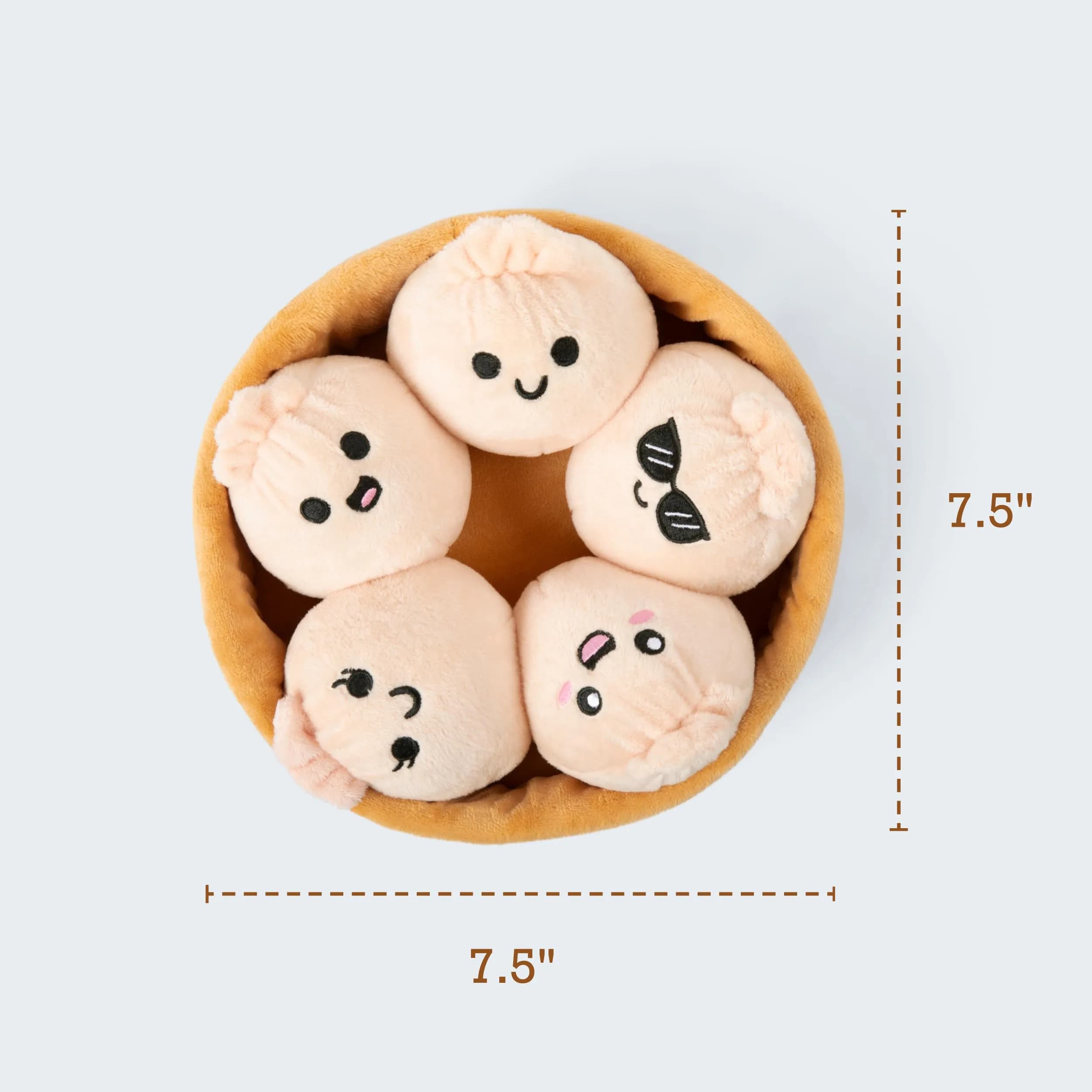 WHAT DO YOU MEME? Emotional Support Dumplings Plush Set with Basket | 5 Plushies + 1 Basket - view 3