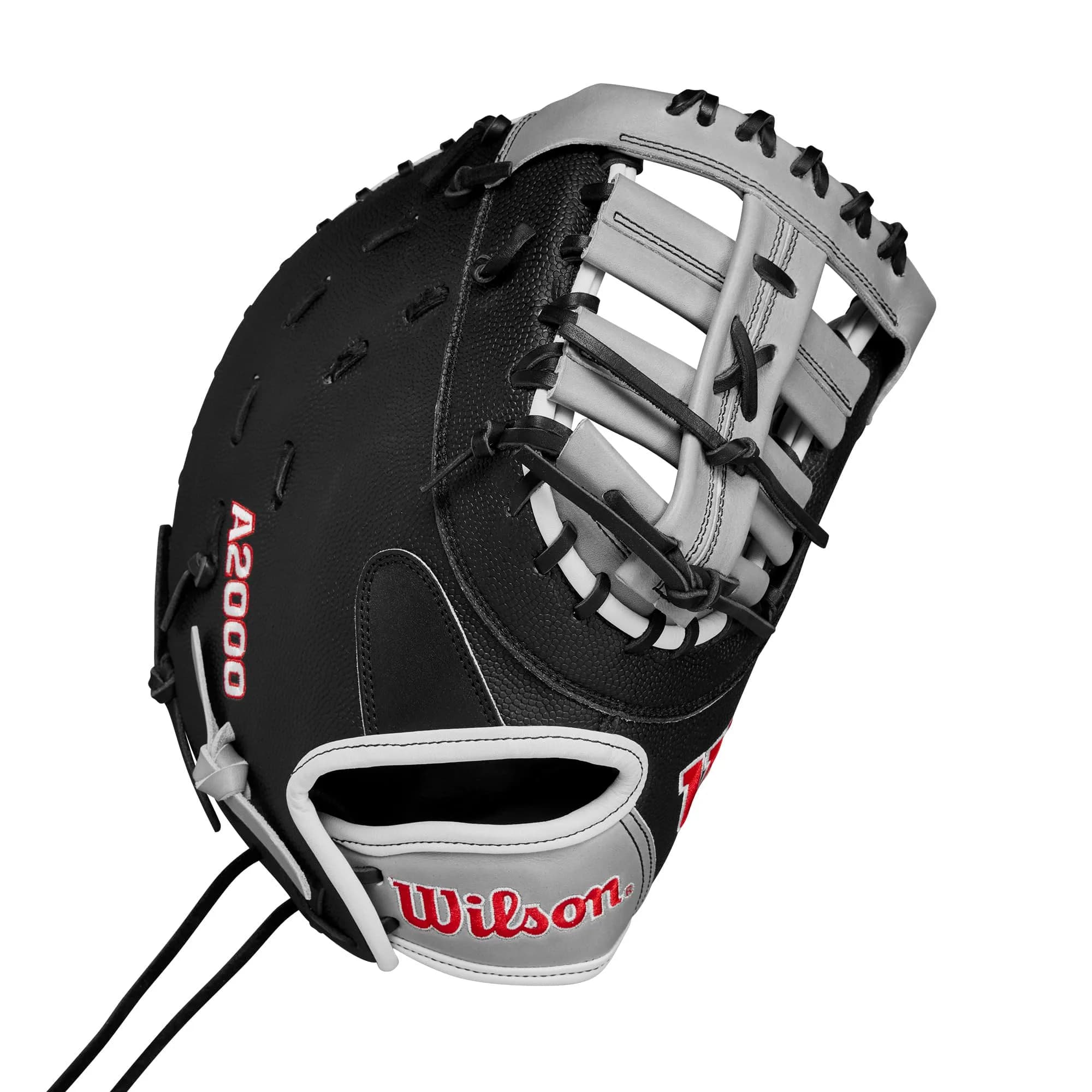 Wilson 2024 A2000 1620 12.5” Fastpitch First Base Mitt | Left Hand Throw, Black/Grey/Red - view 2