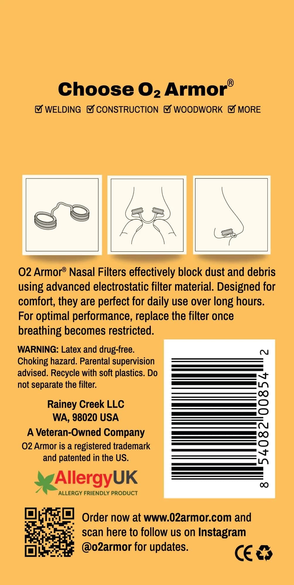O2 Armor Nose Filters for Welding, Dust & Allergies X-Small (50 Pack) | Discreet Nasal Filters for Cleaner Breathing - view 6