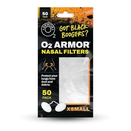 O2 Armor Nose Filters for Welding, Dust & Allergies X-Small (50 Pack) | Discreet Nasal Filters for Cleaner Breathing thumbnail 1