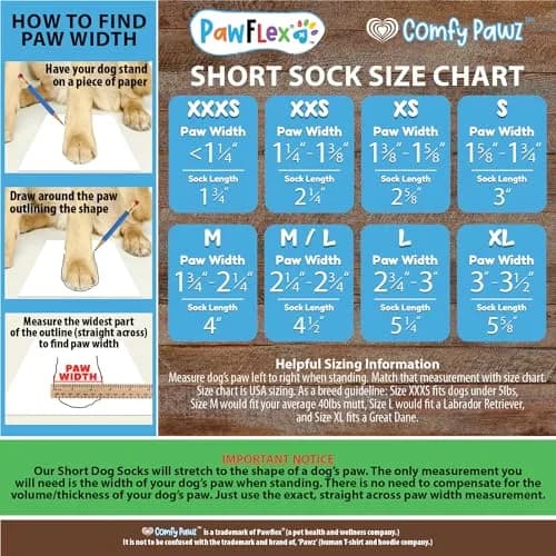 PawFlex Comfy Pawz Dog Socks | Non-Slip Cotton Traction Control for Senior & Disabled Dogs thumbnail 2