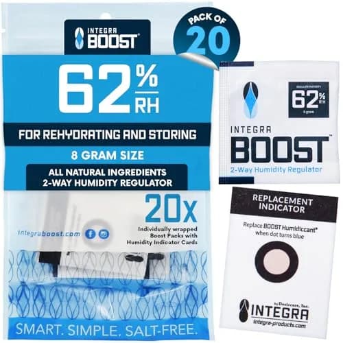Integra Boost 62% RH 2-Way Humidity Control Packs 8g (0.28 oz) | Pack of 20 thumbnail 1