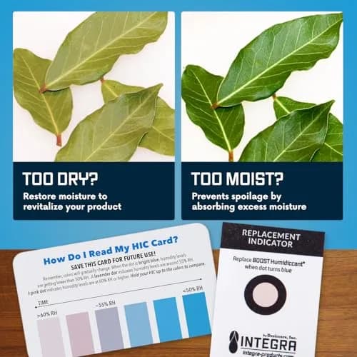 Integra Boost 62% RH Humidity Control Packs 8g (0.28 oz) — Pack of 50 | Preserves Flavor & Aroma thumbnail 6