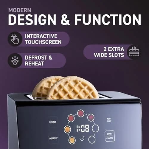 Nostalgia Inspirex Touch Screen Toaster 2 Slice | Modern Stainless Steel Kitchen Appliance thumbnail 4