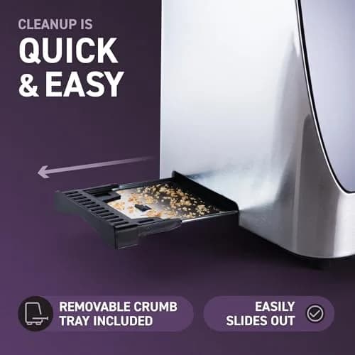 Nostalgia Inspirex Touch Screen Toaster 2 Slice | Modern Stainless Steel Kitchen Appliance thumbnail 6