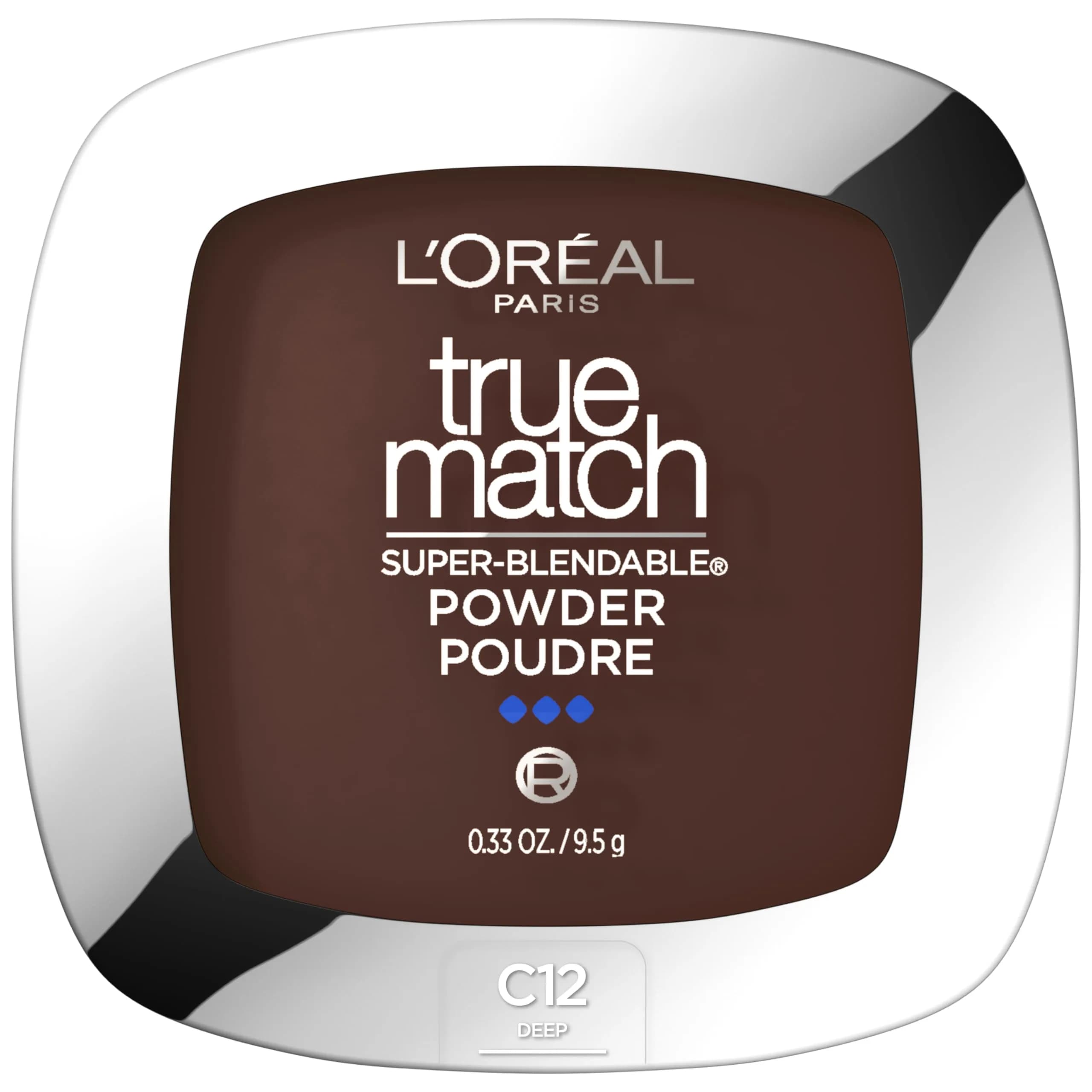 L'Oreal Paris True Match Super Blendable Oil-Free Powder Foundation, Deep C12, 0.33 oz - main product image