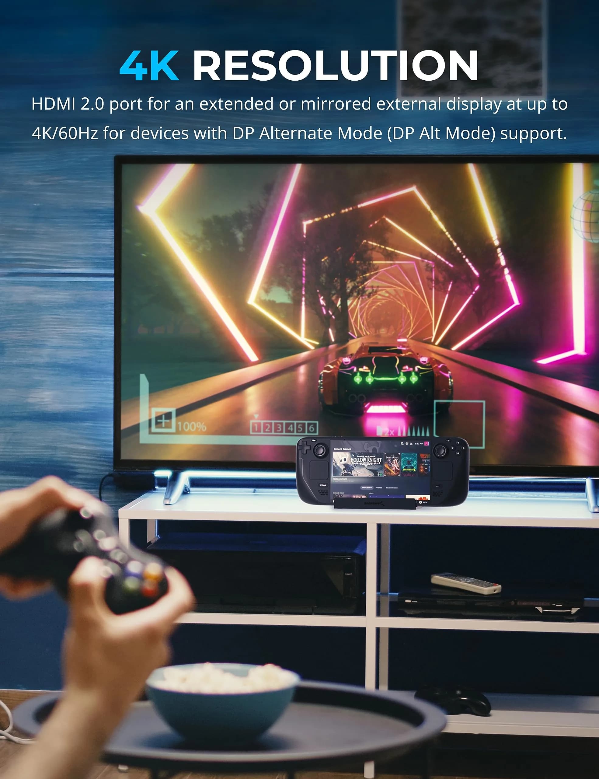 SABRENT 7-in-1 Steam Deck Dock, M.2 SSD, 4K HDMI, Ethernet (DS-SDNV) | 1000Mbps Ethernet, 4K@60Hz HDMI, 90W PD - view 5