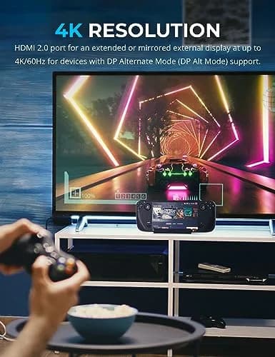 SABRENT 7-in-1 Steam Deck Dock, M.2 SSD, 4K HDMI, Ethernet (DS-SDNV) | 1000Mbps Ethernet, 4K@60Hz HDMI, 90W PD thumbnail 5