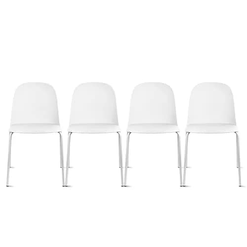2xhome Modern Stackable Armless Dining Chair | Plastic Shell Seat with Metal Legs | Indoor or Outdoor Use thumbnail 1