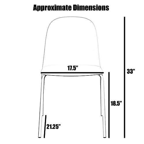 2xhome Modern Stackable Armless Dining Chair | Plastic Shell Seat with Metal Legs | Indoor or Outdoor Use thumbnail 3