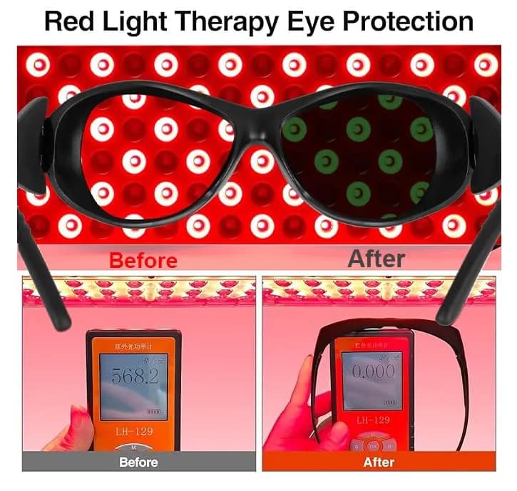 Dubofu Professional Black Red Light Therapy Glasses for Eye Protection - view 2
