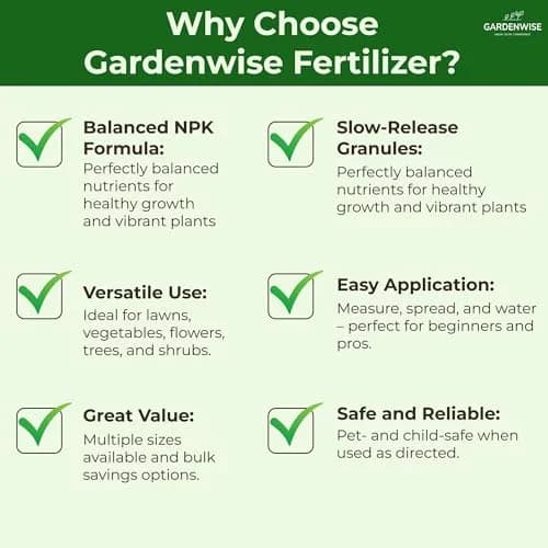 GARDENWISE 10-10-10 Plant Fertilizer 2 QUARTS | All-Purpose Granular Garden Fertilizer for Vegetables, Tomatoes, Roses, Trees thumbnail 7
