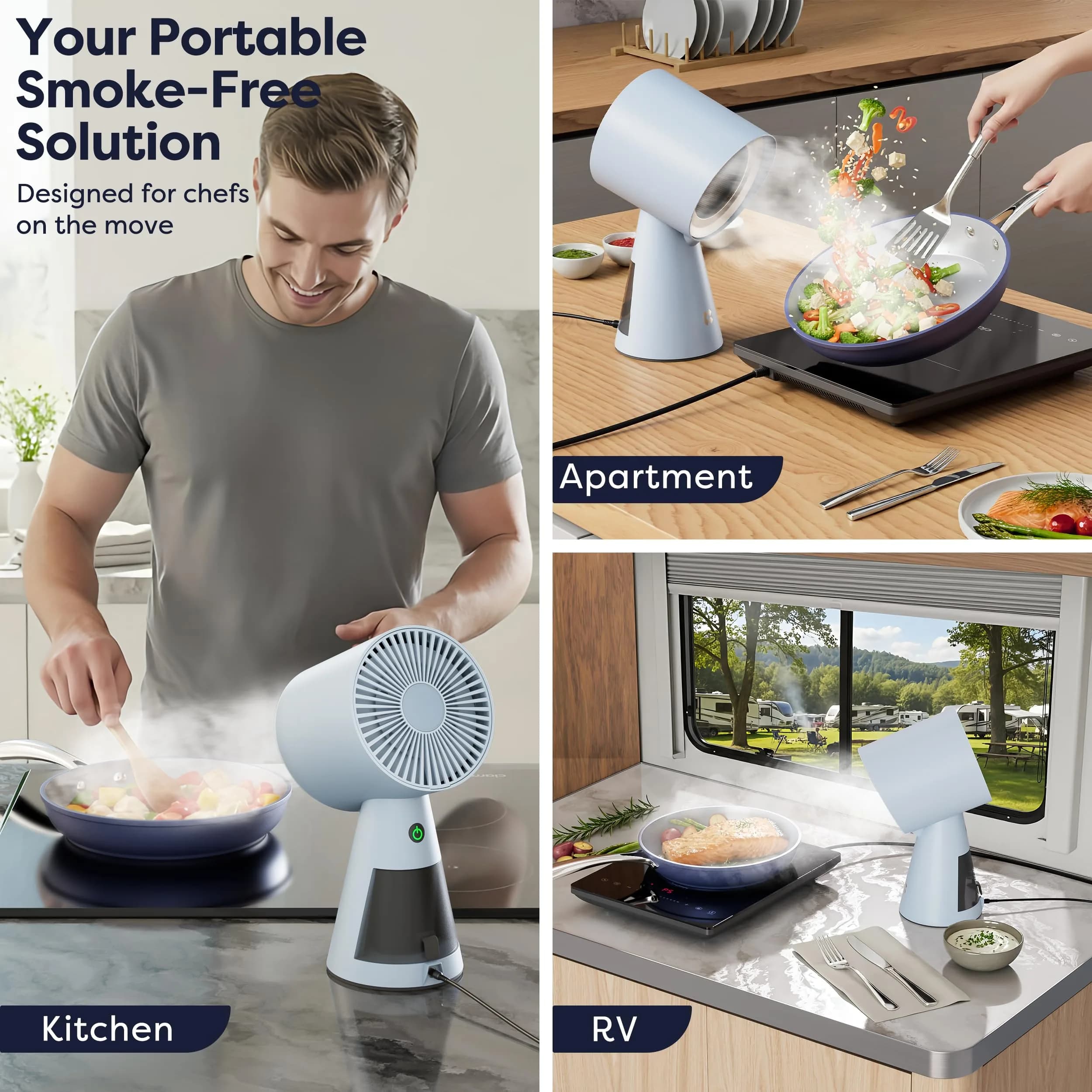 CIARRA Portable Range Hood | 2-Speed Exhaust Fan for Indoor BBQ, Hot Pot - view 2