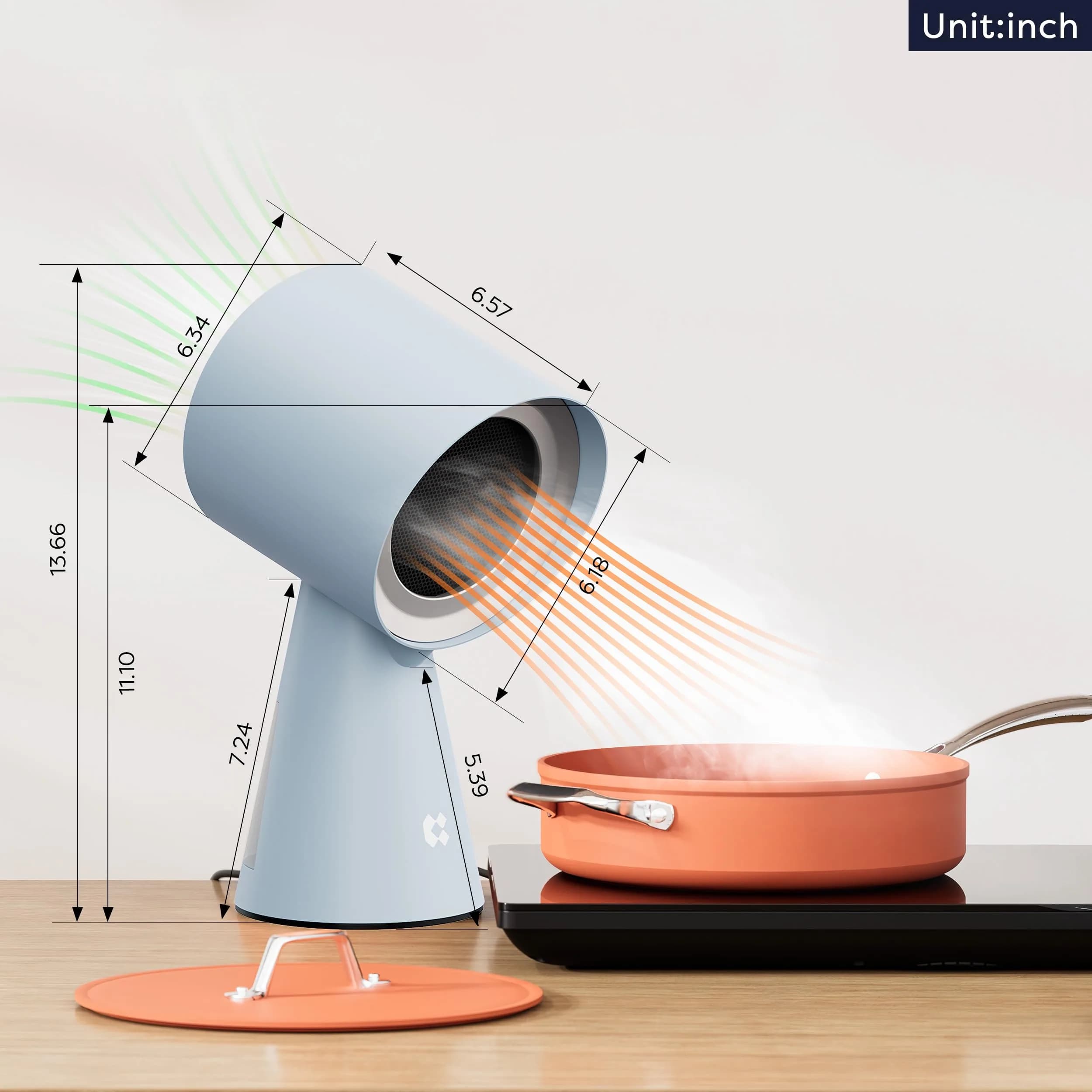 CIARRA Portable Range Hood | 2-Speed Exhaust Fan for Indoor BBQ, Hot Pot - view 8