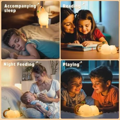 MAGOHMT Silicone Elephant Night Light for Kids | 3-Level Dimmable & Rechargeable Night Lamp thumbnail 8