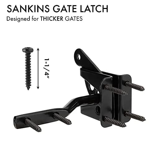SANKINS Self Locking Gate Latch for Wooden Fence with Pull String, 2pcs | Heavy Duty Lockable Fence Hardware thumbnail 3