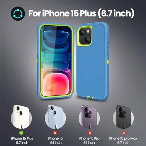 Sansunto Compatible iPhone 15 Plus & 14 Plus Case 6.7 inch | Heavy Duty Shockproof Full Body Protection thumbnail 5