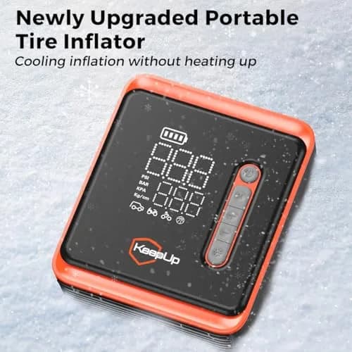 KEEPUP Portable Air Compressor 150 PSI | Cordless Tire Pump with 10000mAh Battery & Emergency Light thumbnail 2
