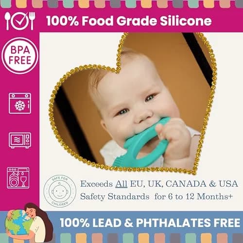 baby elefun Silicone Baby Teether Toy for 6-12 Months | 5X Pain Relief & Developmental Aid thumbnail 4