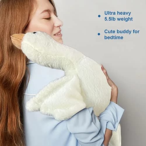 Doireum Swan Stuffed Animal 5.5 lbs Weighted Plush Swan Toy Big Goose Gift for Kids thumbnail 7