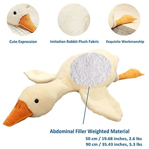 Doireum Swan Stuffed Animal 5.5 lbs Weighted Plush Swan Toy Big Goose Gift for Kids thumbnail 2