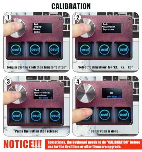 BTXETUEL SayoDevice O3C OSU Keyboard with Knob and Screen, Hall Magnetic Switches, Pink | 8000Hz Polling Rate thumbnail 4