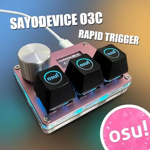 BTXETUEL SayoDevice O3C OSU Keyboard with Knob and Screen, Hall Magnetic Switches, Pink | 8000Hz Polling Rate thumbnail 3
