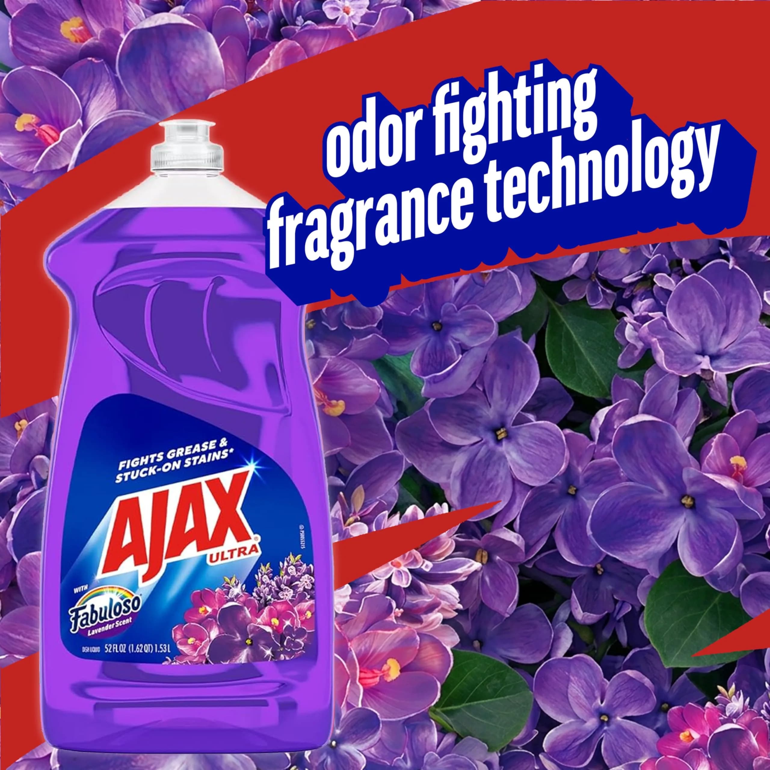 Ajax Ultra Liquid Dish Soap With Fabuloso Lavender Scent, 52 Oz | Grease Fighting Formula - view 4