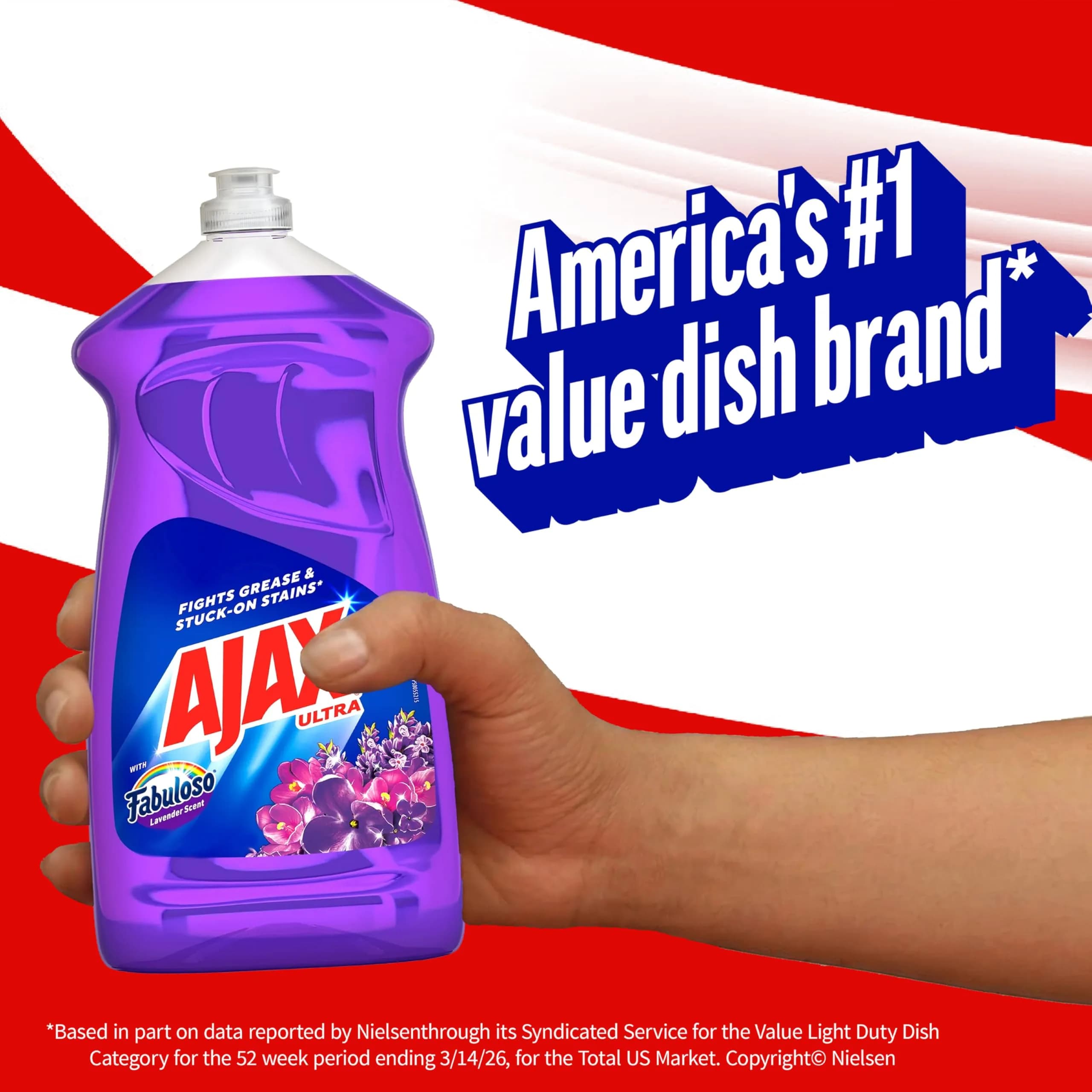 Ajax Ultra Liquid Dish Soap With Fabuloso Lavender Scent, 52 Oz | Grease Fighting Formula - view 8