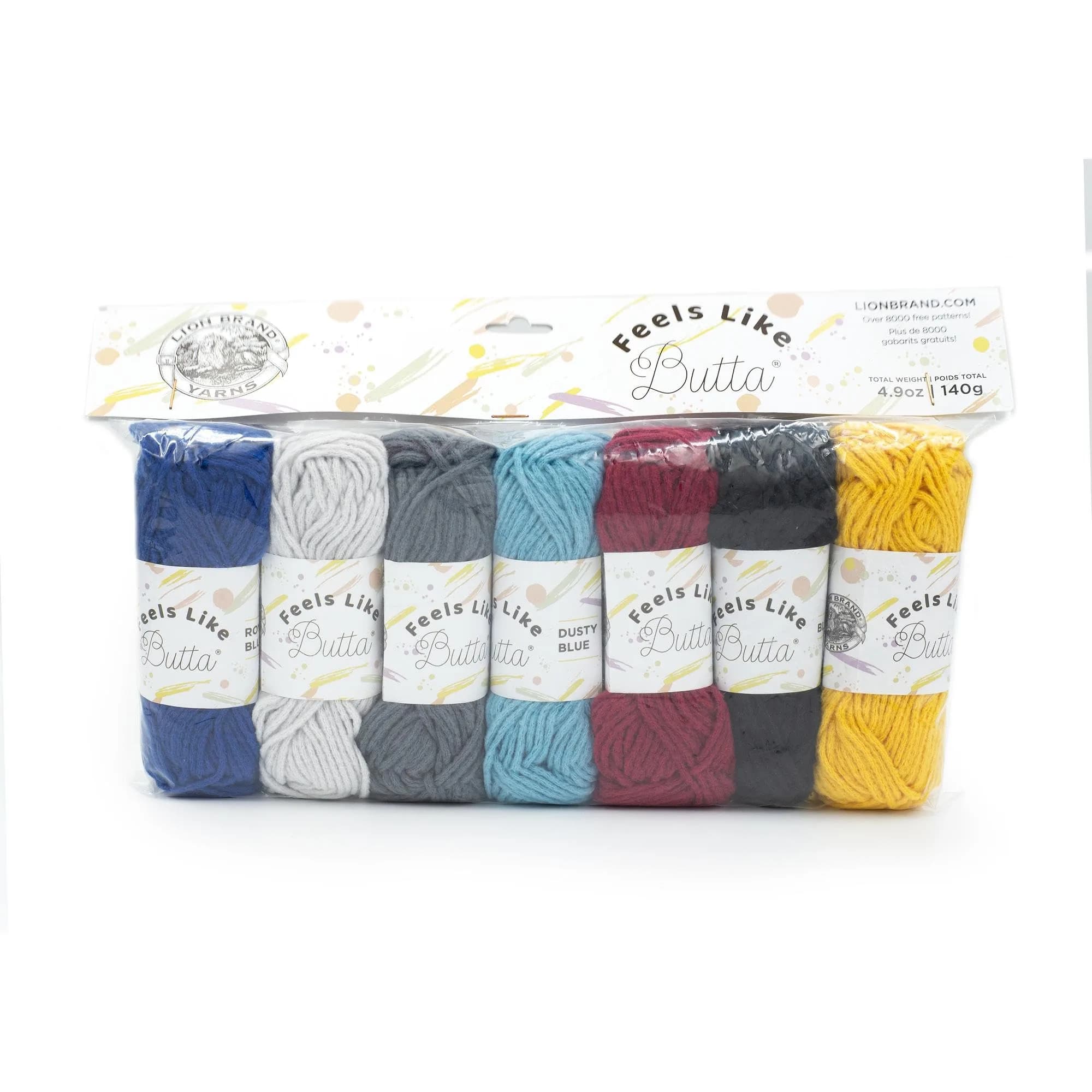 Lion Brand Yarn Feels Like Butta Yarn, Sample Pack Bold, 7-Pack Crochet & Knitting Yarn - main product image