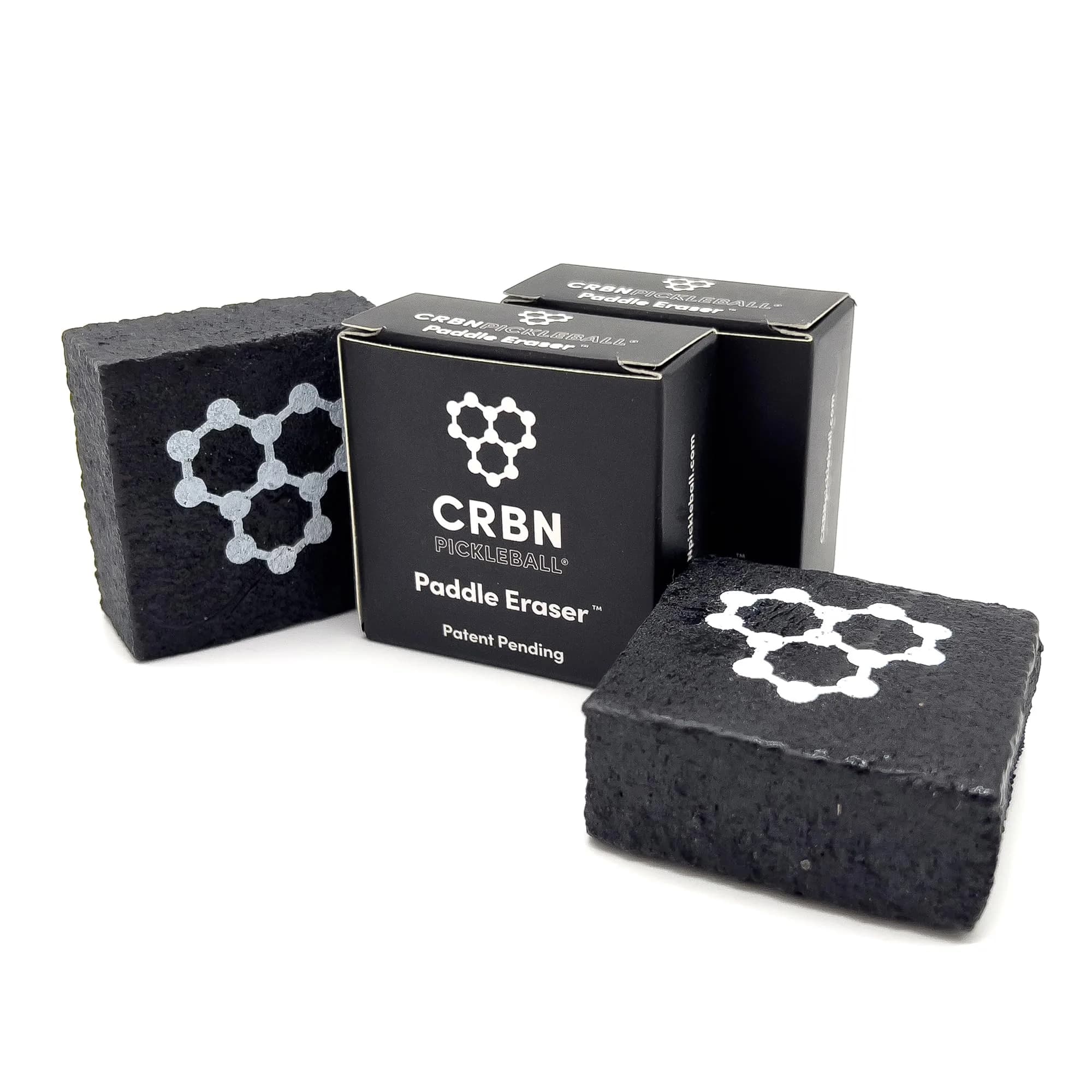 CRBN Pickleball Paddle Eraser (Black, 2-Pack) | Cleans Carbon Fiber Paddles - main product image