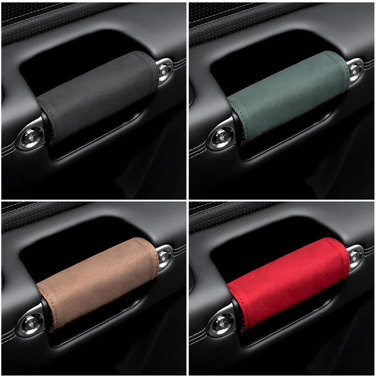 BESULEN Green 2PCS Car Inside Door Handle Protector | Durable Leather Anti-Scratch Cover for Auto Inner Front Rear Door Pull Handle - view 6