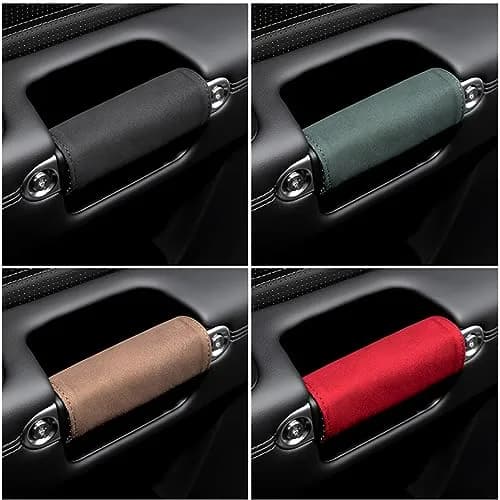 BESULEN Black 2PCS Car Inside Door Handle Protector | Durable Leather Anti-Scratch Cover for Auto Inner Front Rear Door Pull Handle thumbnail 6