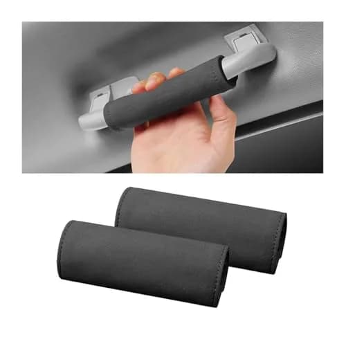 BESULEN Black 2PCS Car Inside Door Handle Protector | Durable Leather Anti-Scratch Cover for Auto Inner Front Rear Door Pull Handle thumbnail 1