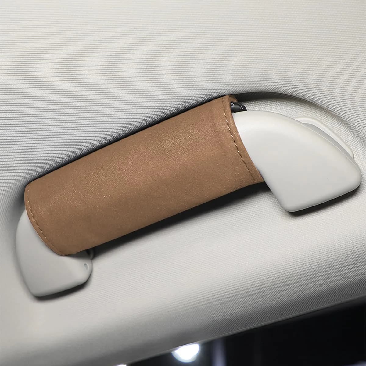 BESULEN Tumbled Fur Leather Car Inside Door Handle Protector 2PCS (Brown) | Protects Auto Inner Door Pull Handles - view 5