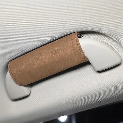 BESULEN Tumbled Fur Leather Car Inside Door Handle Protector 2PCS (Brown) | Protects Auto Inner Door Pull Handles thumbnail 5