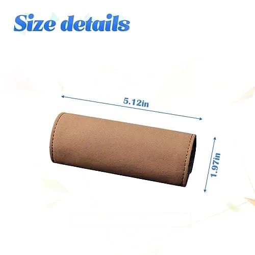 BESULEN Tumbled Fur Leather Car Inside Door Handle Protector 2PCS (Brown) | Protects Auto Inner Door Pull Handles thumbnail 2