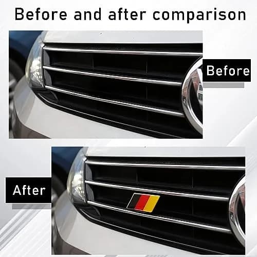 Ziciner 3D Germany Flag Emblem Badge 2.36×1.25 inches | Aluminum Alloy Car Front Grill Decoration thumbnail 4