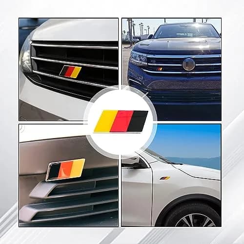 Ziciner 3D Germany Flag Emblem Badge 2.36×1.25 inches | Aluminum Alloy Car Front Grill Decoration thumbnail 5
