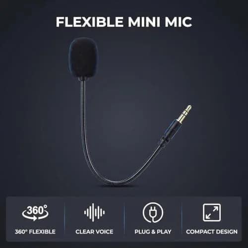 Jowxsx Microphone Headset with Adjustable 360° Bendable Jack | Gaming PC Headsets thumbnail 7