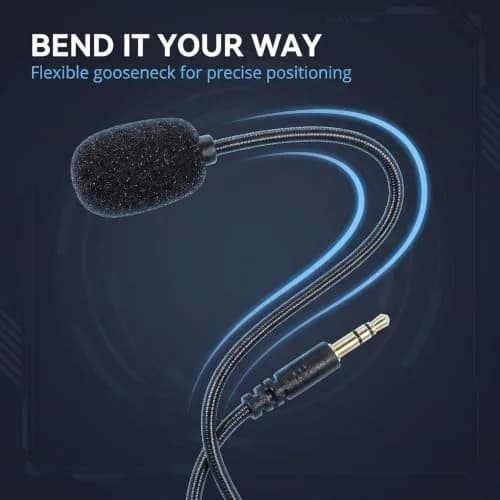 Jowxsx Microphone Headset with Adjustable 360° Bendable Jack | Gaming PC Headsets thumbnail 2