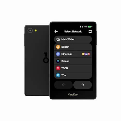 OneKey Pro Crypto Cold Wallet – Air-gapped, Offline Keys, 4× EAL6+ Secure Elements, 3.5" Touchscreen, Fingerprint Unlock, Bluetooth/USB-C, Supports 10,000+ Coins & NFTs (Black) thumbnail 1