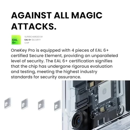 OneKey Pro Crypto Cold Wallet – Air-gapped, Offline Keys, 4× EAL6+ Secure Elements, 3.5" Touchscreen, Fingerprint Unlock, Bluetooth/USB-C, Supports 10,000+ Coins & NFTs (Black) thumbnail 5