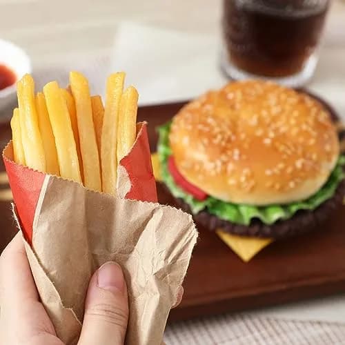 Joeabor Artificial Hamburger & 12 French Fries | Realistic Faux Food Decor for Display in Restaurants & Events thumbnail 8