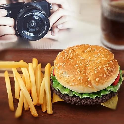 Joeabor Artificial Hamburger & 12 French Fries | Realistic Faux Food Decor for Display in Restaurants & Events thumbnail 9