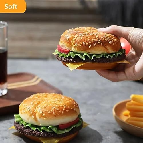 Joeabor Artificial Hamburger Round 2 Pack | Realistic Fake Food for Display & Decoration thumbnail 6