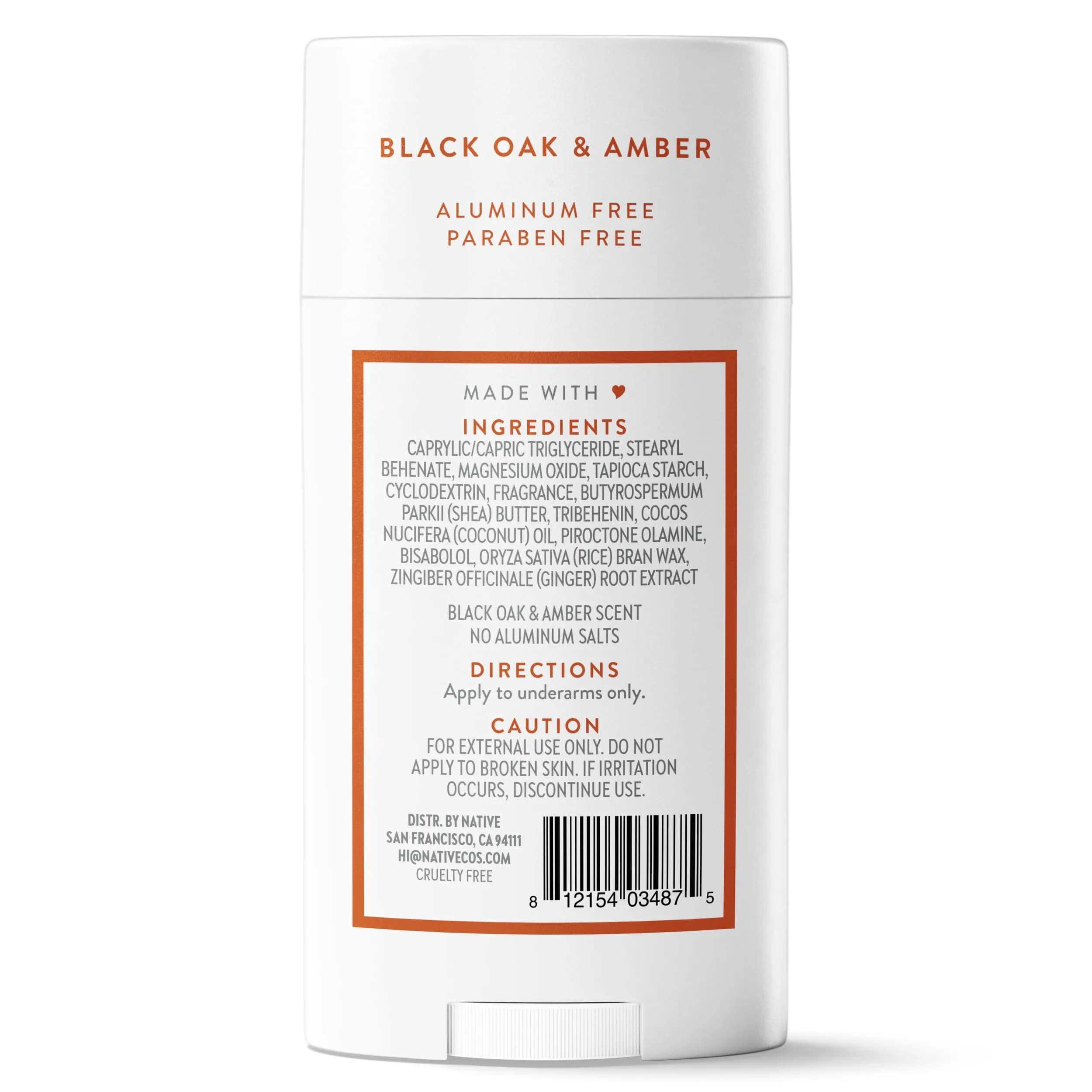 Native Black Oak & Amber Deodorant Stick 79g (2.65oz) | 72-Hour Odor Control - view 8